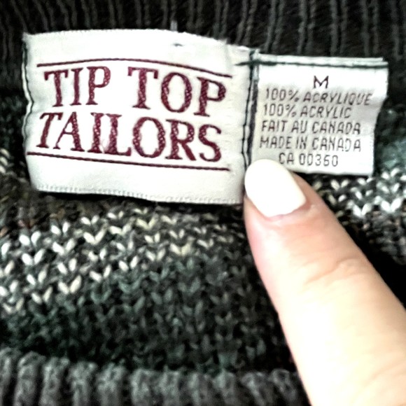 Vintage Tip Top Tailors Brown Teal Long Sleeve Aztec Fair Isle Men's Sweater M - Picture 5 of 10